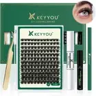 DIY Lash Extension Kit KEYYOU 144Pcs Lash Clusters Eyelash Extension Kit with...