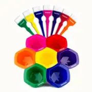 Prisma Rainbow Hairdressing Tinting Colouring Bowls PLUS Rainbow Tint Brushes