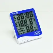 Supco THC120 Digital Thermometer and Hygrometer Clock Temperature Humidity Time