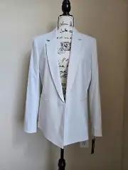 Tahari Asl Hayley jacket white striped blazer womens 12