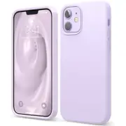 Silicone Phone Case For iPhone 12 Shockproof Microfiber Lining - Lilac