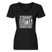 Womens Straight Outta Falkreath Hold V-Neck T-shirt #3994