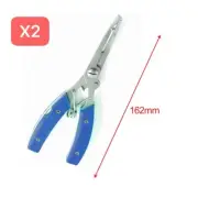 2x Split Ring Fishing Plier Stainless Steel Multi Functional Tools Line Cutter