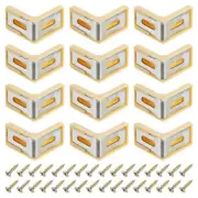 24 Pcs Plastic Corner Brace, 28x17.5x28mm Angle Bracket with Screws, Yellow