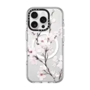 iPhone 16 Pro Clear Case MagSafe Compatible Cherry blossom
