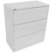 Steelco 3 Drawer Lateral Cabinet Silver Grey