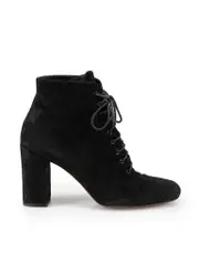 Black Suede Lace-Up Boots
