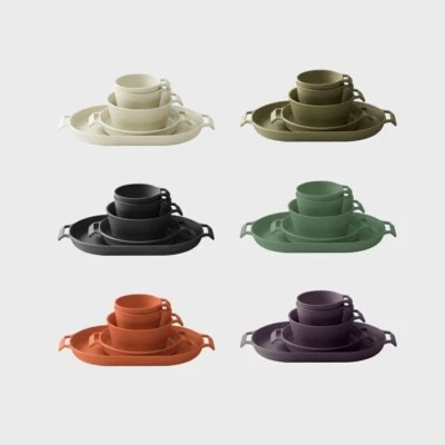 Camping Tableware Set 6-Piece Polypropylene Camping Cookware Portable Outdoor