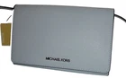 MICHAEL KORS MK Convertible Crossbody Clutch Bag Wallet on Strap Pale Ocean Blue