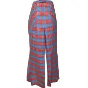 Brooks Brothers Wide leg Blue Red white plaid NWT pants, retro size 12, orig 498