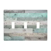 Farmhouse Decorative Light Switch Cover Rustic Vintage Wood 3 Triple Toggle