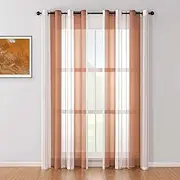 curtain2 Pieces Eyelet Sheer Curtain 200x250cm Natural Linen Sheer Curtains Window Curtain Decoration for Modern Home Natural Style Sheer Curtain for Window