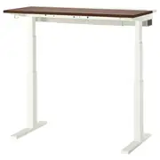 MITTZON desk sit/stand, electric walnut veneer/white, 120x60 cm