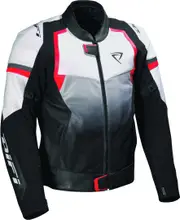 DIFI Oakland Aerotex perforated waterproof Motorcycle Leather Jacket, black-white-red, Size 56 for Men Black White Red