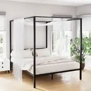 Artiss Metal Bed Frame 212x159cm Four-poster Platform Base POCHY