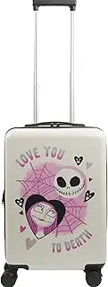 [Ful] Disney The Nightmare Before Christmas 22.5 Inch Carry On Luggage, Jack Skellington Hardshell Rolling Suitcase with Spinner Wheels, White, 22.5 x 14 x 9.5 inches, Disney The Nightmare Before