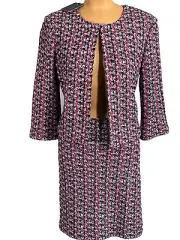 NWT ST. JOHN Knits Textured Tweed Jacket Blazer Topper Skirt Suit sz 14/12 $1990