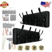 Space-Saving Rustic Coat Rack Wall Mounted with 5 Triple Hooks - Durable Design