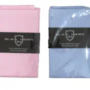 2pc Set Black Brown 1826 Pre-Folded Pocket Squares Cotton - Blue & Pink - $40