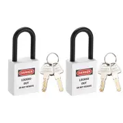 Lockout Tagout Locks,1-1/2 Inch Shackle Key Different Safety Padlock White