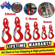 6/8/10mm Hammerlock Eye Sling Hook Safety Chain Caravan Trailer w/ Connector kit