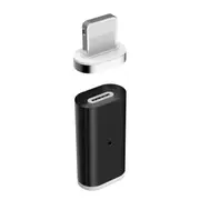 2PCS LED Mini Magnetic Type-C Adapter For Huawei P20 Xiaomi mi8 Pocophone f1 Oneplus 6T S9 Note9 BLACK COLOR