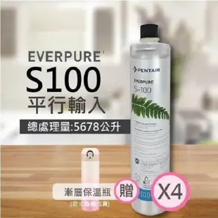 【EVERPURE】S100家用標準型淨水器濾心/S-100(★美國原廠平行輸入全新品)四入組