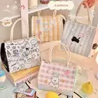 Handheld Canvas Lunch Bag Printed Insulated Lunch Box Bag Men