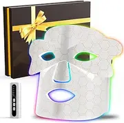 [CozyZen] Red Light Therapy Face Mask, 7+1 Colors Near-Infrared 850nm, Rechargeable LED Therapy Device for Skin Care (White)