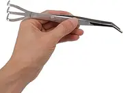 Stainless Steel 3 Prong Bonsai, Hand Tools Gardening & Lawn Care Outlet Root Rake with Tweezers Professional Bonsai Tool with Ergonomic Handle Gardening Tongs for Plants (Bent)