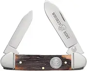 WHISKEY BENT HAT CO. Traditional Canoe Folding Pocket Knife 3.63" Closed Length 440C Stainless Steel Blades