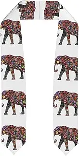[EdWal] Cheerful Elephant print Graduation Stole and Sash Class for Unisex Adult Honor Stole Honor Stole of 2025