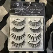 ARDELL Glamour Variety Pack Eyelashes 105 415 601 Wispies 4 Pair Set Black