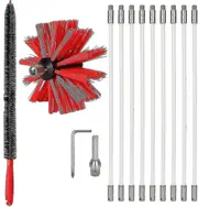 Professional Chimney Sweeping Kit 3.6m - Adjustable Nylon Chimney Cleaning Brush 100mm - Ducts 9 Chimney Sweeping Rods - Chimney Sweeping Kit Pellet S