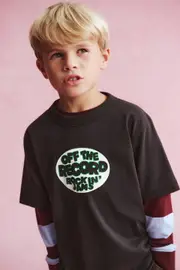[Cotton On Kids] Cotton On Kids - Jonny Short Sleeve Graphic Print Tee - Phantom wash/off the record rockin jams 5 PHANTOM WASH/OFF THE RECORD ROCKIN JAMS