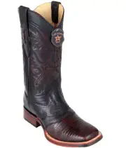 Los Altos CHERRY Teju Lizard Square Toe TPU Rubber Sole Western Cowboy Boot D