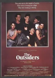 Modern Film Poster Postcard: THE OUTSIDERS (Matt Dillon, Patrick Swayze).