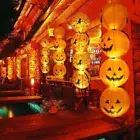 2 X Pumpkin Paper Lanterns Hanging Light Lampshade Halloween Adornment 7/11/15''