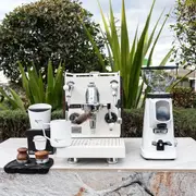 BELLEZZA INIZIO R CUSTOM CREAM & DARK WOOD + FIORENZATO ALL GROUND GRINDER PACKAGE