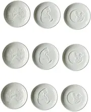 Zerodeko Set of 3 Ceramic Mini Saucers Round Plates for Home Kitchen Restaurant Decorative Dish Sauce Vinegar Soy Sauce Tableware