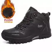 New Botas De Nieve Cuero Para Hombre Zapatos Impermeables De Trabajo De Calida