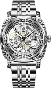 [DAXIAOYU] Golden Luxury Casual Design Stainless Steel Mens Watches Brand Luxury Mechanical Skeleton Watch