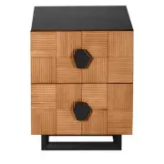 Cafe Lighting & Living Alton Bedside Table (Natural and Black) - Small