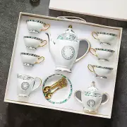 Chinese Bone China Coffee Tea Set, Retro Floral Tea Gift Set, Suitable for Chris