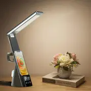 Newest Multi-Function Table Lamp Clock Convenient Three In One Fast Charger For Mobile Phone Watch Headset Wireless Charging Col Black