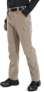 KFUBUO Men's Lightweight Ripstop Tactical Cargo Pants, Water Resistant Hiking Work Pants Relaxed Fit Black