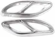 FUWKAIZS Stainless Steel Car Exhaust Pipe Cover Automobiles Tail Throat Compatible for Mercedes Benz A B C E GLA GLC GLE GLS CLS Class(Silver)