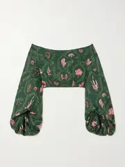 [Agua by Agua Bendita] Agua by Agua Bendita - + Net Sustain Duria Floral-print Linen Top - Green - x small x small Green