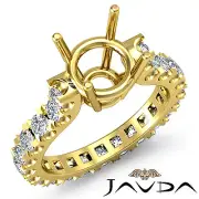 Round Diamond Engagement Eternity Style Ring Semi Mount 14k Yellow Gold 1.40 Ctw