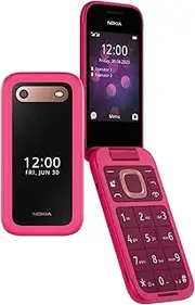 [Nokia] 2660 Flip Feature Phone with 2.8 Inch Display, 4G Connectivity, Hearing Aid Compatibility (NAS), Built-in Camera, MP3 Player, Wireless FM Radio and Classic Games (Dual SIM) - Pink